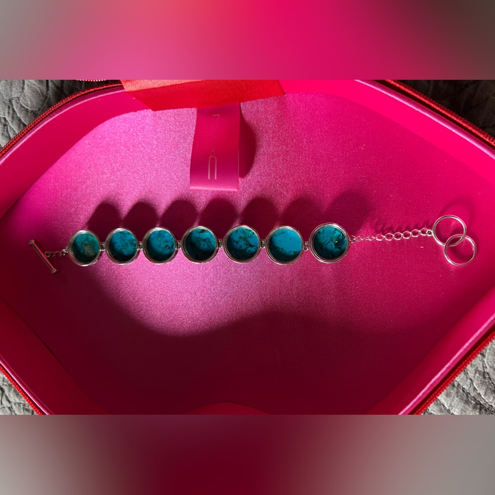 Genuine Turquoise Bracelet Sterling silver 925 - Picture 2 of 7